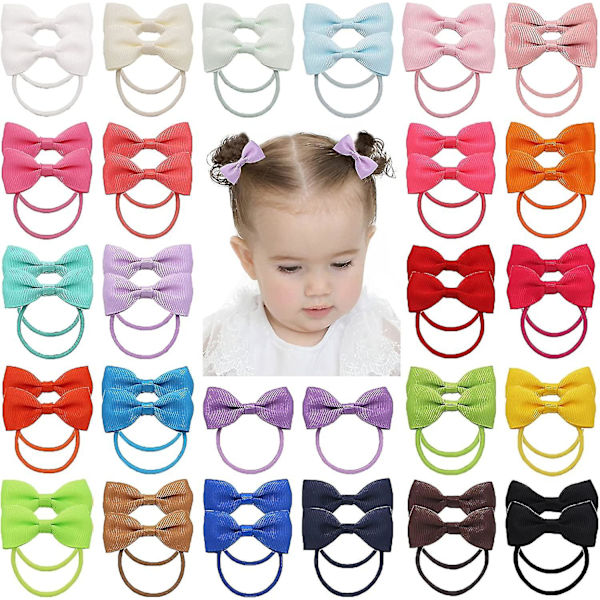 Set med 50 Mini Elastiska Mini-Knutar för Babyflickor 1.75\"