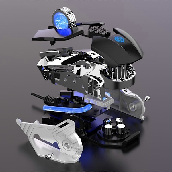 USB Spillmus 9 Knapper Makroprogrammering RGB Mykt Lys 6400DPI Justerbar