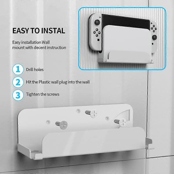 Vægmontering til NS Switch, Controller Vægmonteret Hanger Holder Konsol Opbevaringsstativ Pladsbesparende Bag TV til Switch OLED