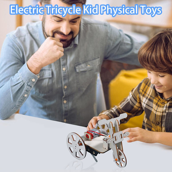 Læringslegetøj til demonstration Logisk tænkning Intellektuel udvikling DIY Træ Elektrisk Trehjulede Fysiske Legetøj