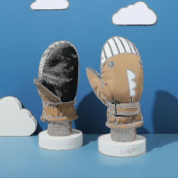 1 Par Barnas Vinterhansker Småbarnsvotter For Ski Gutter Snø Jenter Vanntett Varmt Fleece