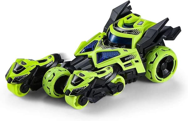 Træk-Tilbage Biler Legetøj, Træk-Tilbage Køretøjer Motorcykel Lancering Legetøj Die-cast 3 I 1 Katapult Race Trinity Vogn (grøn)