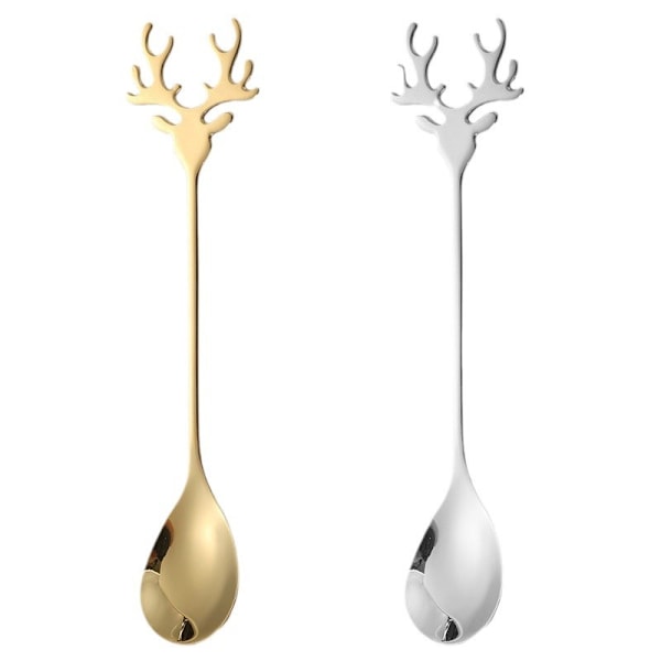 304 stainless steel spoon Christmas elk spoon cartoon stirring coffee dessert spoon creative deer spoon