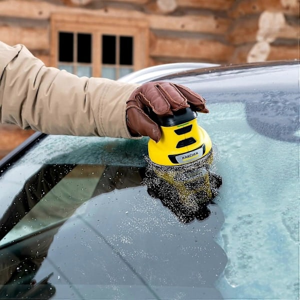 Batteridriven vindrutedefroster elektrisk snöskyffel för bilfönster bil vindrutedefroster rengöringsverktyg (Gul)