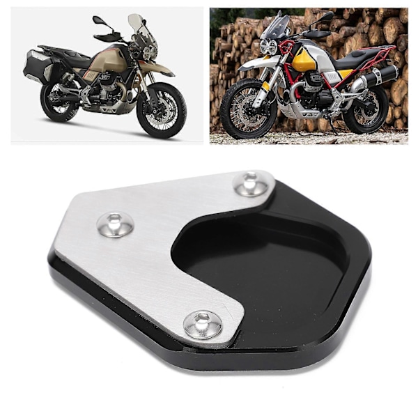 Side Kickstand Forlængelsespude Støtteplade CNC Aluminium Legering Udskiftning til MOTO GUZZI V85TT 2018-2019