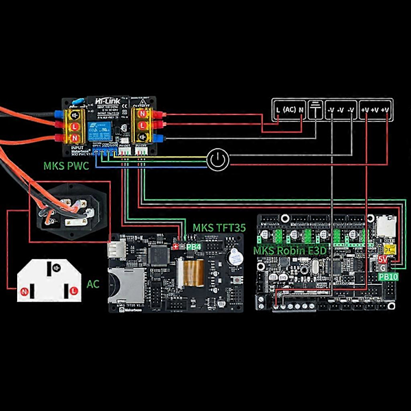 Energibesparende MKS PWC 3.0 Komplett Nedlukningsmodul 3D-printer Tilbehør