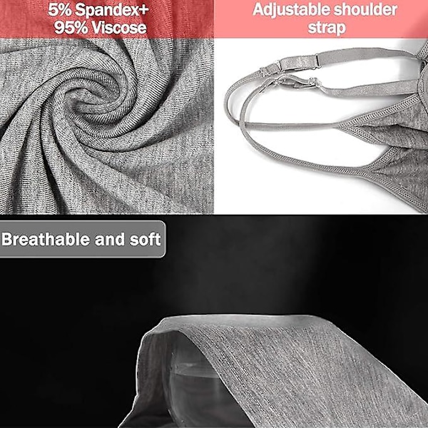 5 stk Basic Camisole Justerbar Camisole Spaghettistropp Tanktopp for Kvinner og Jenter (stor