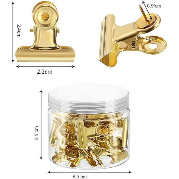 30 st Push Pins Klämmor Tunga Klämmor Med Stift Kreativa Stora Pappersklipp, Fästning Utan Hål För Pappret