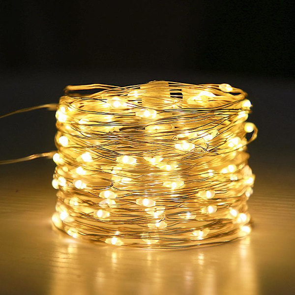 Kobbertrådlampe, LED-lysstreng, Batterikasselampe, Feelyss, Stjernelampe, Jul 20m, 200 lamper Pxcl