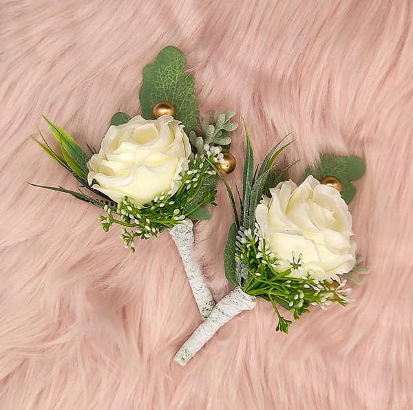 2 stk. Bryllupsknaphulsblomst Kunstige bryllupsblomstertilbehør