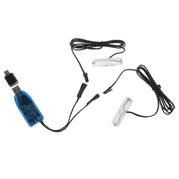 2-in-1 USB Type C - 1-24V Dual AA Nukenukkapatterin Virtajohto Volttimetrillä