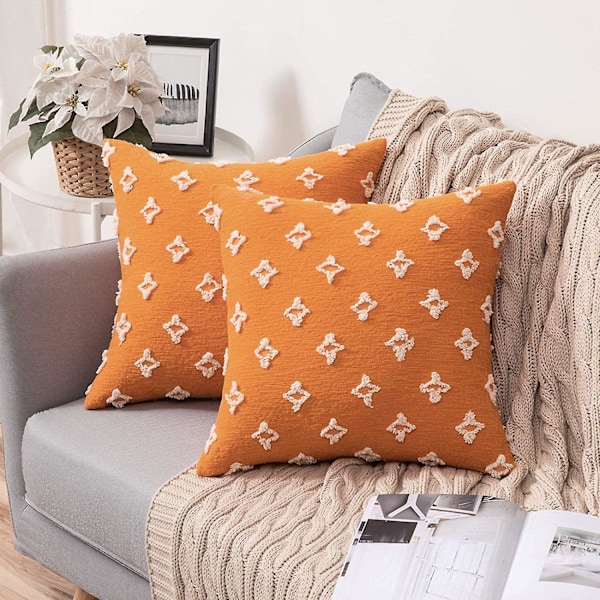 Wekity Set med 2 Dekorativa Kuddfodral Rhombic Jacquard Kuddfodral Mjuk Rektangulär Kuddfodral för Sommar Soffa Säng Sovrum Vardagsrum,