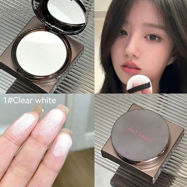 ArtValue Matt Mjukgörande Pressat Puder Slät Vattentät Makeup 1# Transparent Vit One Size 1# Transparent White