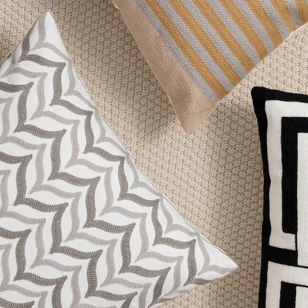 Broderad Bomullsdekoration Kuddfodral Boho Geometrisk Mönster Kuddfodral För Soffa Säng (geometrisk I, 18\"x18\")