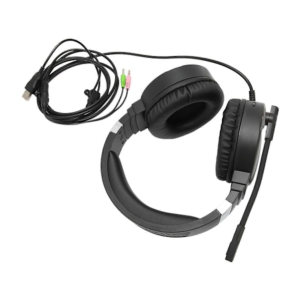 F16 Gaming Headset med støjreducerende mikrofon, 7.1 rumlig surroundlyd, RGB-belysning, gaminghovedtelefoner til pc