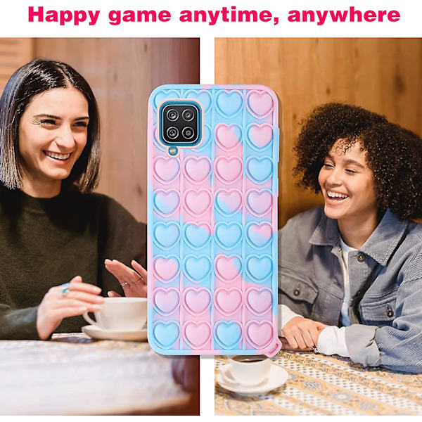 Trendikäs hauska Samsung Galaxy A12 5G -puhelimen kuori, silikoninen piirretty hauska söpö tyylikäs kawaii fidget ainutlaatuinen tyylikäs suunnittelija hauska suojakuori poikille tytöille naisille