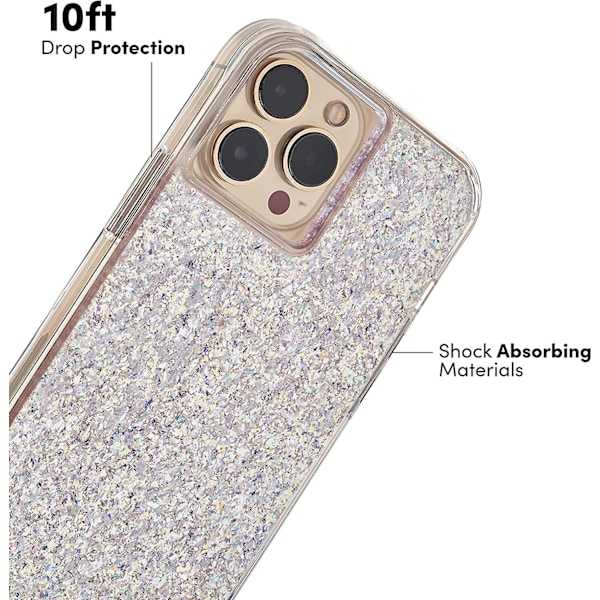 Etui til iPhone 13 Pro Max - Reflekterende Folieelementer - 10 fods Faldbeskyttelse - 6,7 tommer - Stardust