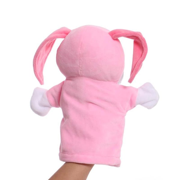 Plush handdocka, tecknad djurhanddocka, docka med rörlig mun, förskoleförälder-barn interaktion guide