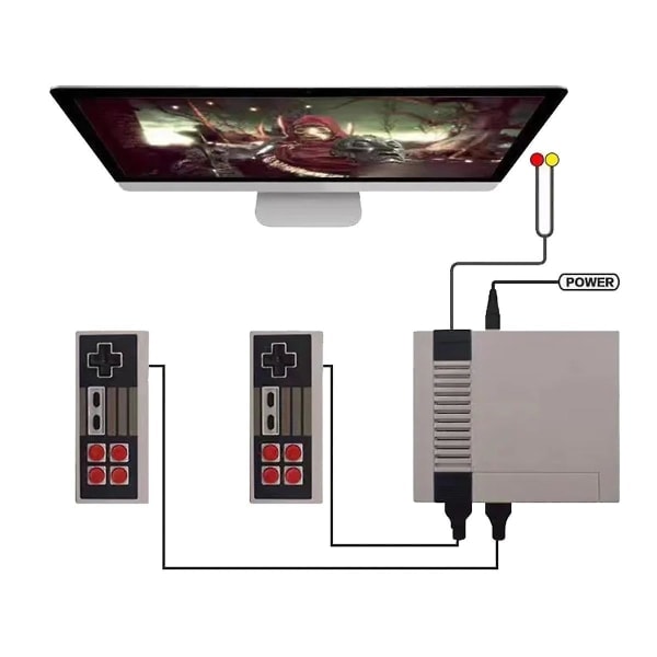 Mini TV Håndholdt Hjemmekonsoll Innebygd 620 Klassiske Spill Doble Spillkontrollere