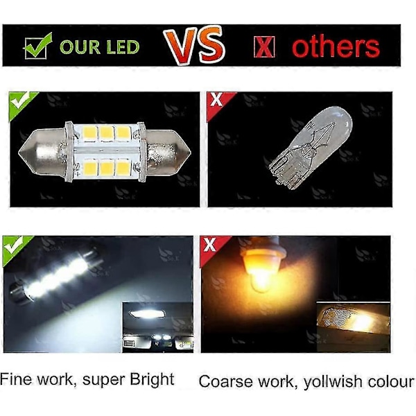 Bn-marine LED udskiftnings pære Bådslys Pærer Super Lys 12 Volt 32 Mm Pærer F