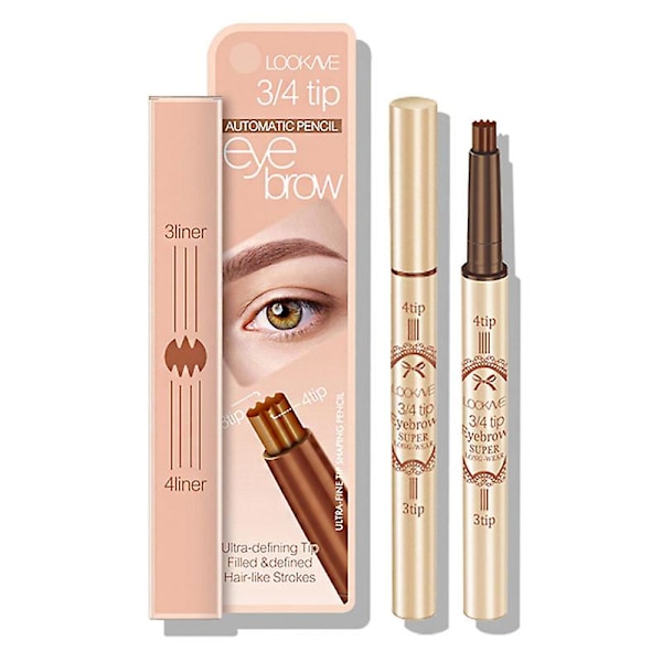 Øyenbrynspenn Øyemakeup Mikrobladning Tattoo 4 Hoder Varig Langvarig for Kvinner Dame Jente