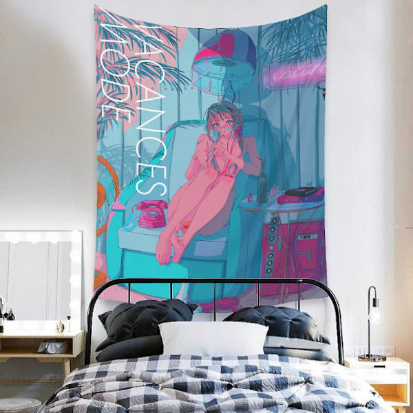 Wekity Anime Tapestry Æstetisk Kunst Hjem Baggrundstof Dekoration Gave Boho Tapestry til Stue Soveværelse Dekoration (614-21, 39 X 59 tommer)