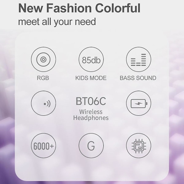 Over-Ear Hodetelefoner Metall Aprikos /Rosa /Lilla Bluetooth-hodetelefoner for gutter