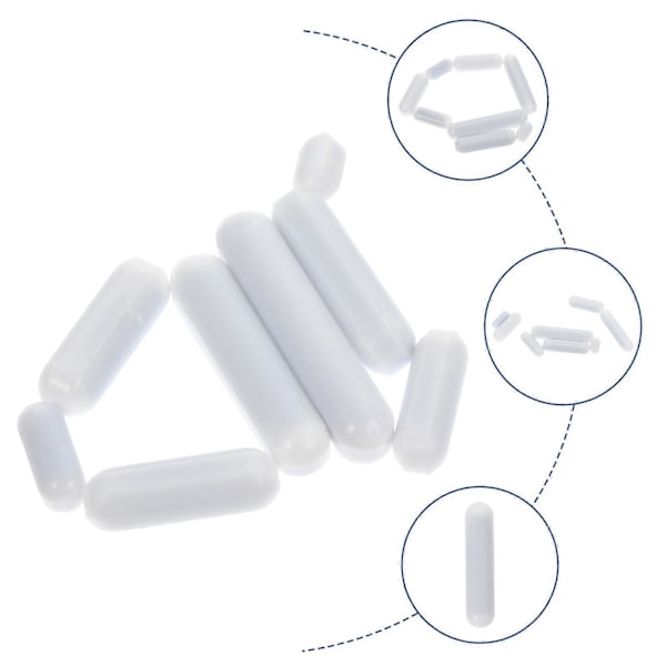 8 st Rörstavar Vita Mixerstavar Magnetisk Rörstav Lab Magnet Mixerstavar Magnetisk Mixer Rörstav Rörplatta Magnet