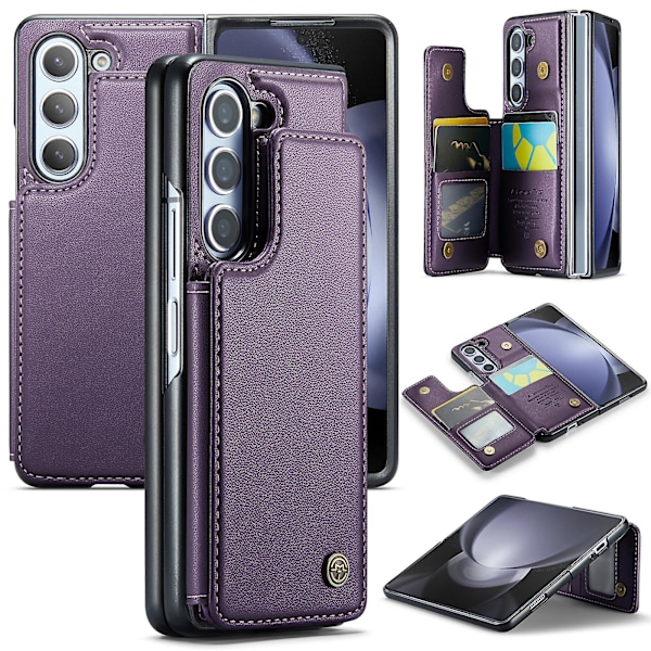 Z Fold 5 Fodral, Plånboksläder Stativ Stötsäkert Fodral Kompatibelt med Samsung Galaxy Z Fold 5 Med Kortfack & RFID-Blockering