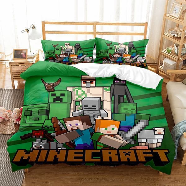 Minecraft 3-osainen peittosetti, 180x200cm