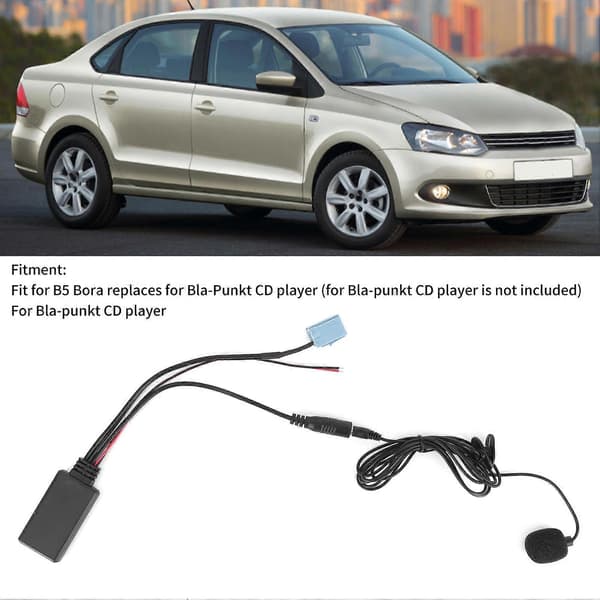 8-pins bilmikrofonadapter Bluetooth 5.0 AUX lydkabel musikkspillertilbehør