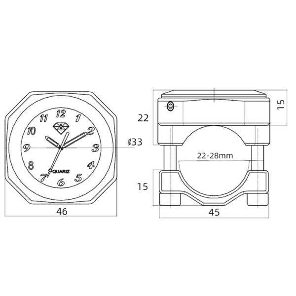 Styrtype Dial Termometer Vandtæt Temperaturvisning Sølv Silver
