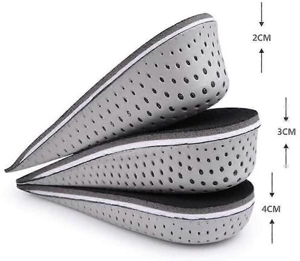 Øg Højden - Et Par Åndbare Højdehørende Indlægssåler i Memory Foam