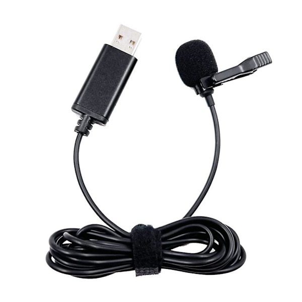 USB Mini Bærbar Klips-på Lapel Lavalier Knaphuls Mikrofon Ledningsforbundet Mikrofon Til PC