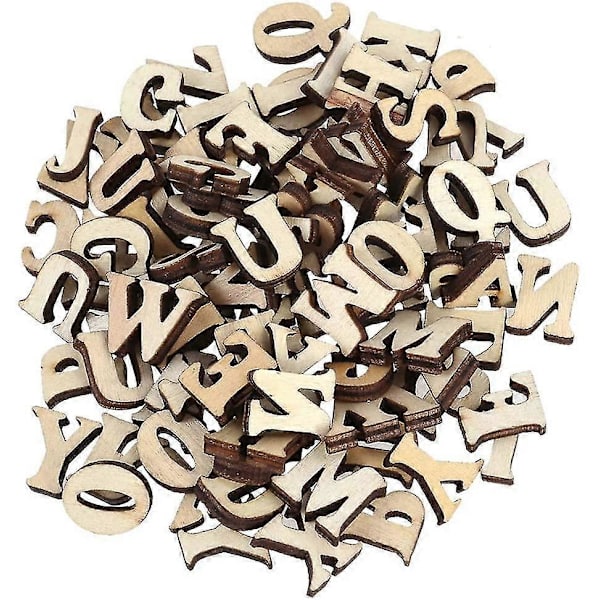 100 st Träbokstäver Träalfabetiska Skivor för DIY Scrapbooking Hantverk Dekoration