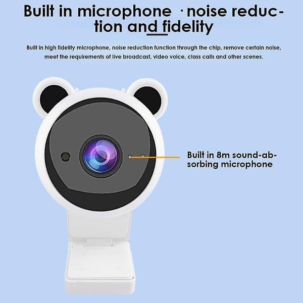 Ryra Webcam 1080p Full HD Webkamera til Laptop Computer Webkamera Støjreducerende Mikrofoner Webcam Videoopkald Konference