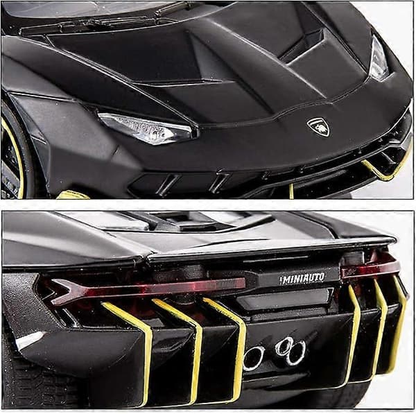 Egnet til 1:32 Lamborghini LP770 Modelbil Legetøj Børn Lyd og Lys Træk Tilbage Bil Zink Legering Legetøj Dreng Pige Gave (Sort)