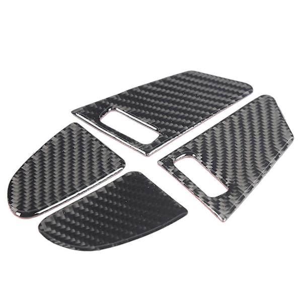 4 st Dörrfönsterlås-omkopplarpanel Trim Cover Kolfiber Inredning Dekor Passar för S60/V60 LHD RHD