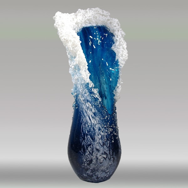 Vågbägare i resin, vågbägare dekoration, oceanblå heminredning