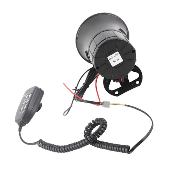 50W 120dB Bilhorn med 6 Lyd, Nødblinkalarm Sirene Universal for 12V Bil Brannvesen