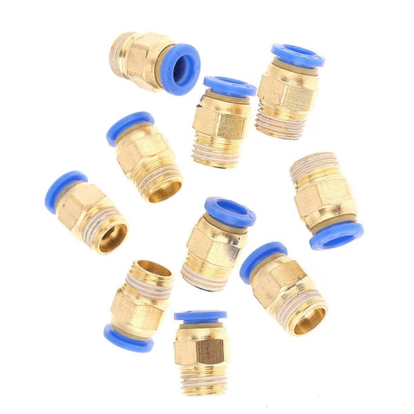 10 st Pneumatiska Snabbkopplingar Luftkopplingar Adapter 8 mm Diametergänga 1/4BSP Set