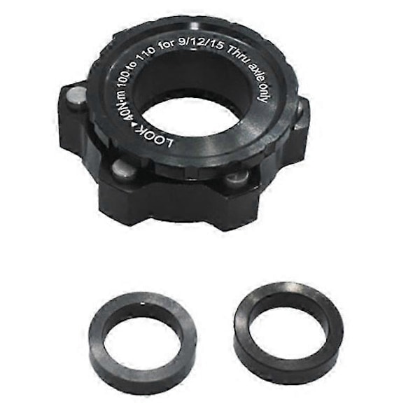 Center Lock -navan Boost-adapteri, Center Lock -yhteensopiva 6-reikäinen, 15X100 - 15X110 [HK] Musta