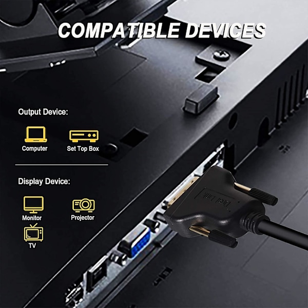 DVI til HDMI, Toveis DVI (DVI-D) til HDMI Hunn til Hunn Adapter med Gullbelagt Kabel