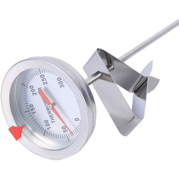 Portabel Matlagningstermometer i Rostfritt Stål, 30 cm Lång Matlagningsprobtermometer för Kök med Klämma, Perfekt för Grillgrytor