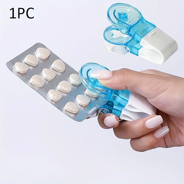 1 st Pillertagare - Bärbar, Enkel Medicinförpackningsöppnare, Hjälpmedel för Tabletter och Blisterförpackningar