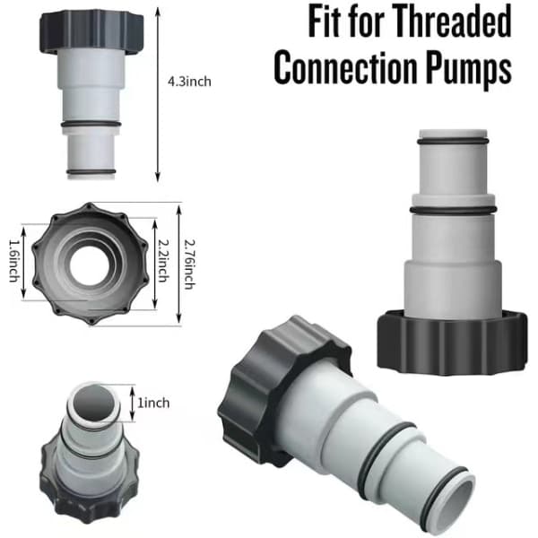 Filterpumpe Slangeadapter Erstatning Dreneringsplugg Tilkobling 1.25