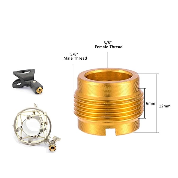 12 mm:n korkeat mikrofoniteline-ruuvit sovittimet 3/8\" naaras - 5/8\" uros