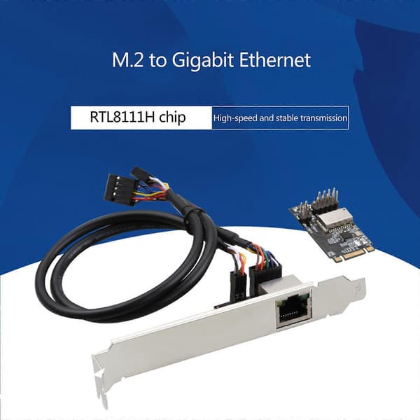 M.2 B-Key / M-Key til PCI-E Gigabit Ethernet 1000Mbps Trådløs Netværk RJ45 Ethernet Adapter RTL8111H Chip LED til Desktop