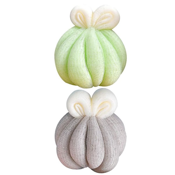 2 st Duschsvampar Loofah Nätpåse Duschboll Kroppsskrubb Exfolierande Bubbeltillverkare För Kroppstvål Män Kvinnor Badrum Hud, Slumpmässig Färg - -