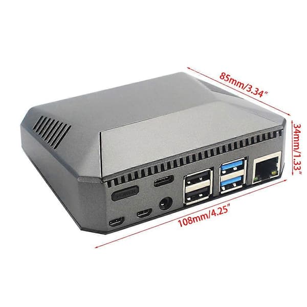 Raspberry Pi 4 Aluminiumhus Argon ONE Pi 4 V2 Hus Aktiv Passiv Kjøling Skall Strømbryter for Raspberry Pi 4 Modell B